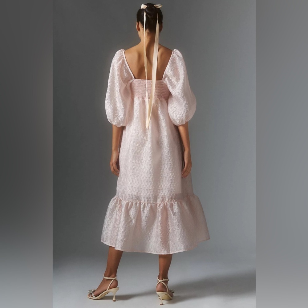 Anthropologie Textured Puff-Sleeve Dress - Picture 6 of 8
